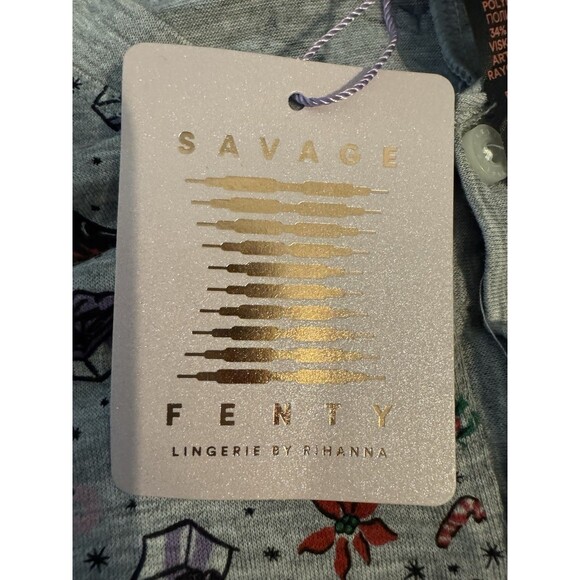 Savage X Fenty Men’s Christmas Jumpsuit Pjs Open Back Long Sleeve Size M NWT - Picture 5 of 8